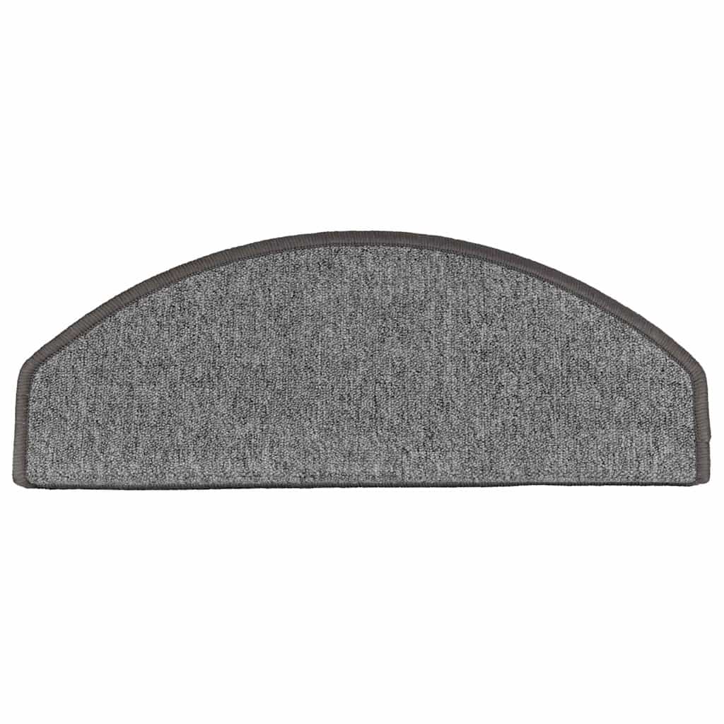 Tappetini per scale 10 pz 65 x 24 x 4 cm Non-Slip Grigio Scuro