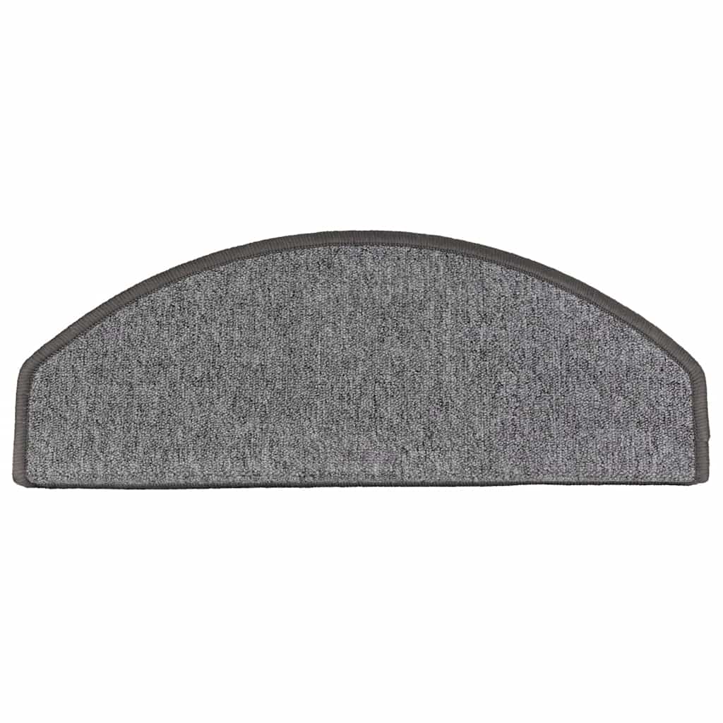 Tappetini per scale 10 pz 65 x 24 x 4 cm Non-Slip Grigio Scuro