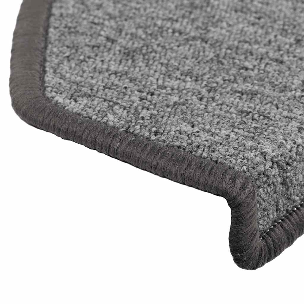 Tappetini per scale 10 pz 65 x 24 x 4 cm Non-Slip Grigio Scuro