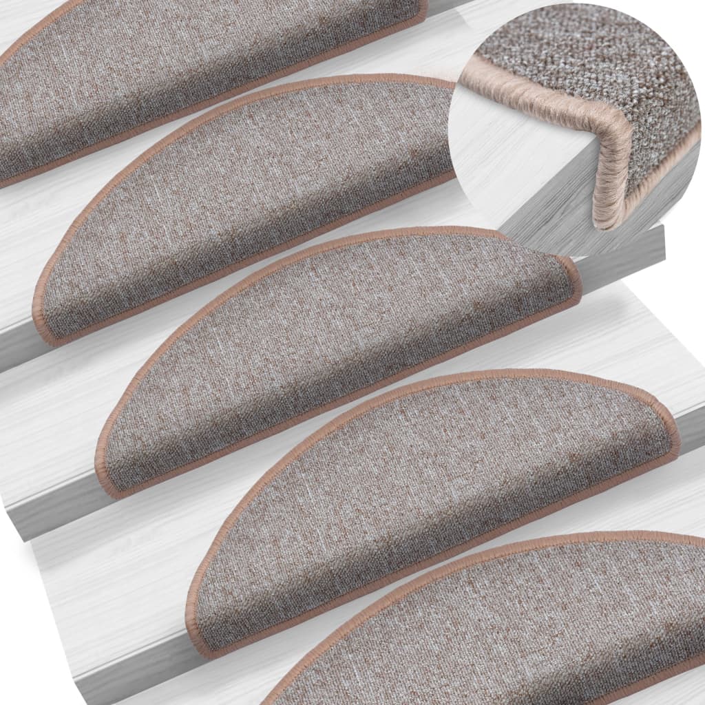 Tappetini per scale 10 pz 65 x 24 x 4 cm Marrone Chiaro