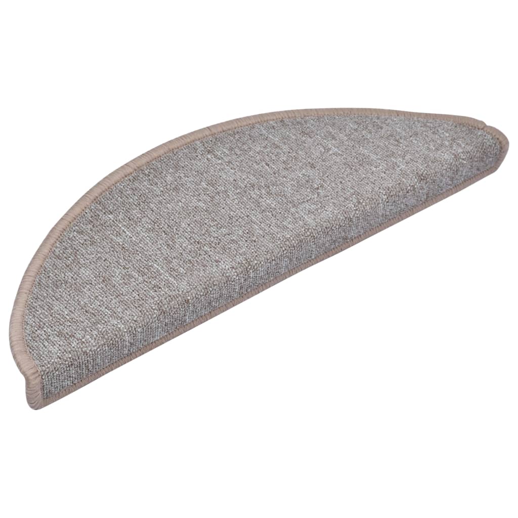 Tappetini per scale 10 pz 65 x 24 x 4 cm Marrone Chiaro