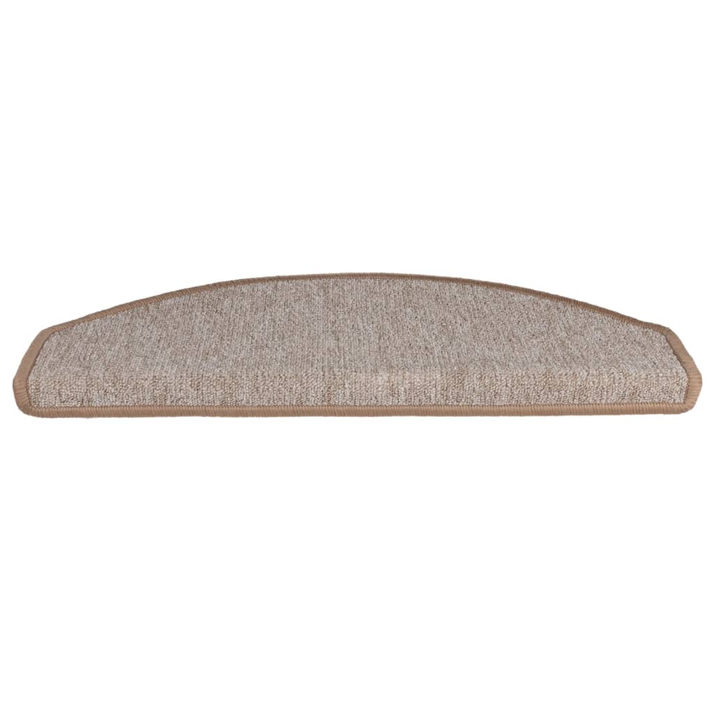 Tappetini per scale 10 pz 65 x 24 x 4 cm Marrone Chiaro