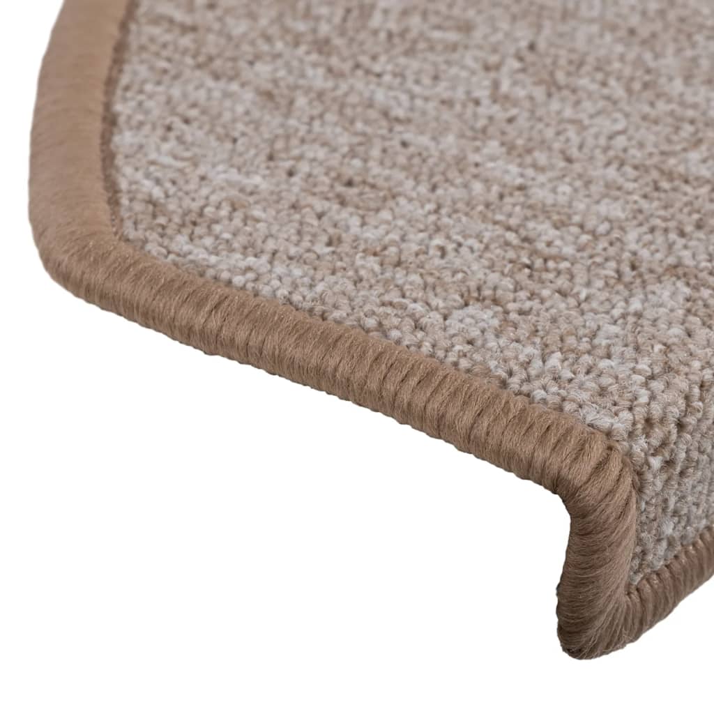 Tappetini per scale 10 pz 65 x 24 x 4 cm Marrone Chiaro