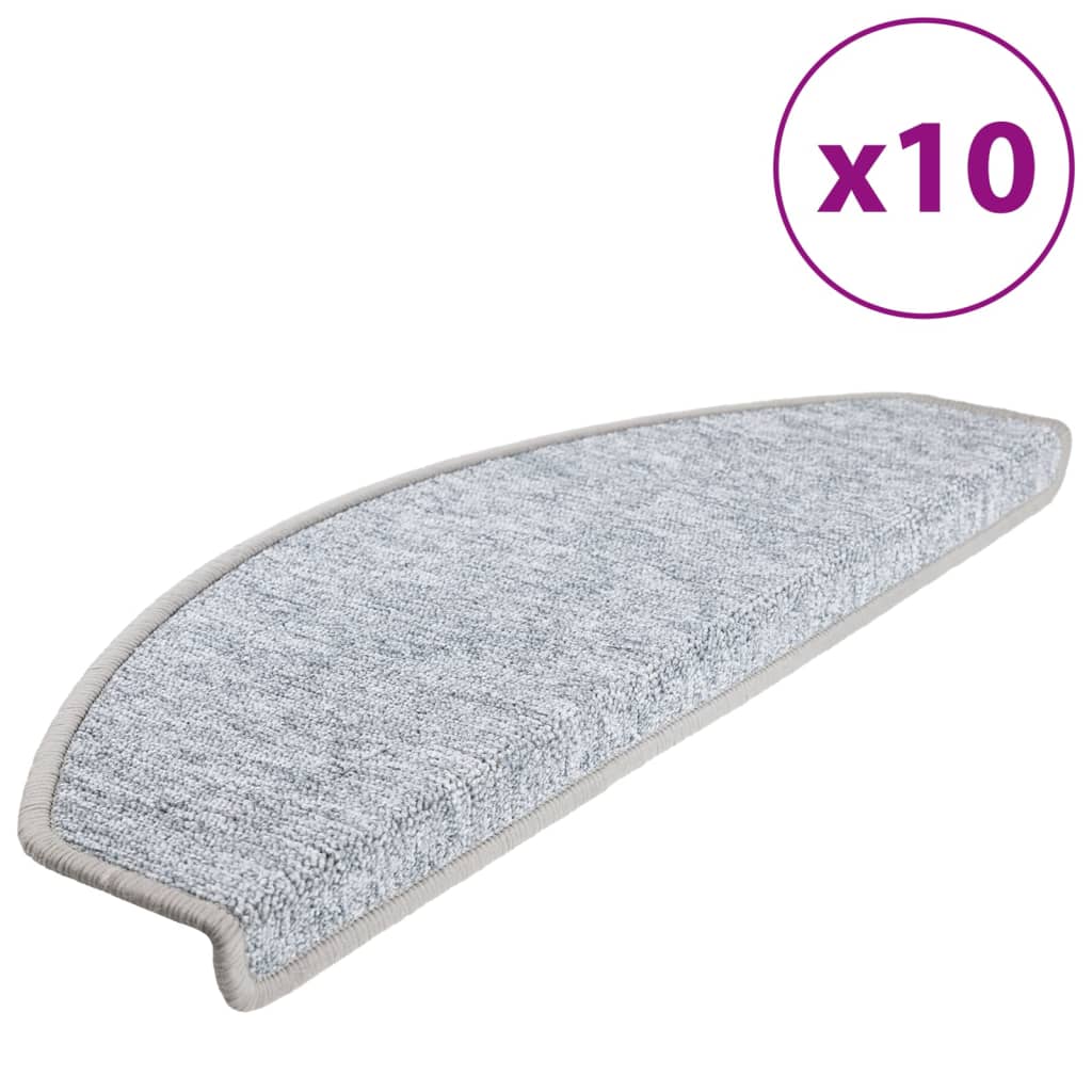 Tappetini per scale 10 pz 65 x 24 x 4 cm Grigio Chiaro