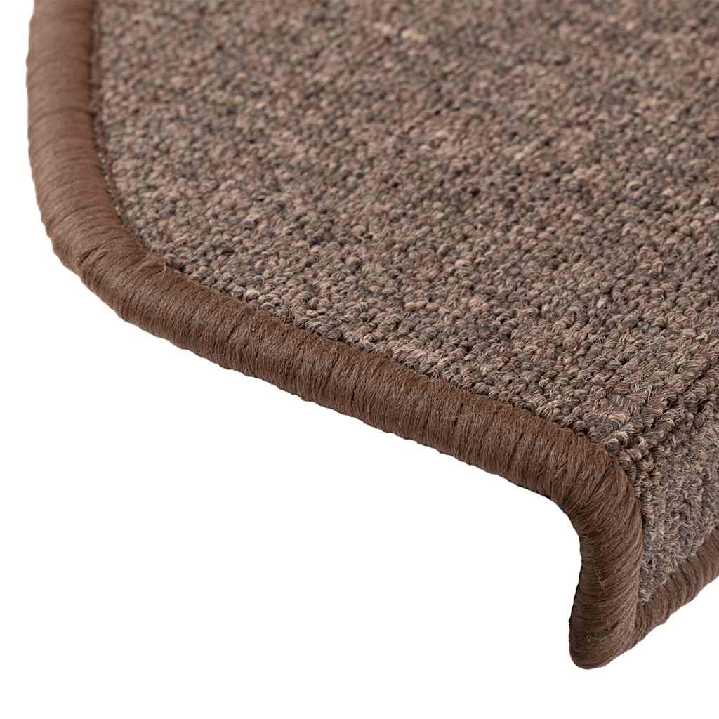 Tappetini per scale 10 pz 65 x 24 x 4 cm Non-Slip Marrone caffè