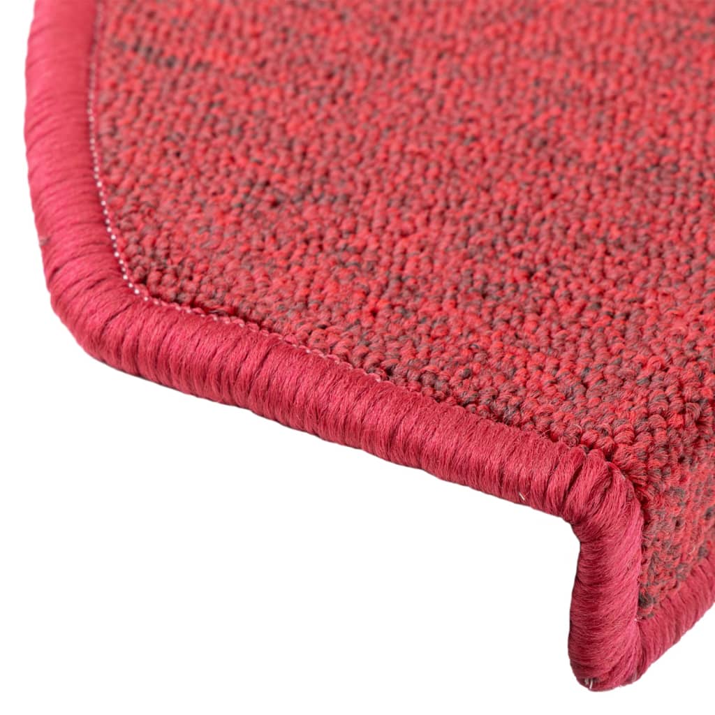 Tappetini per scale 10 pz 65 x 24 x 4 cm Non-Slip Rosso