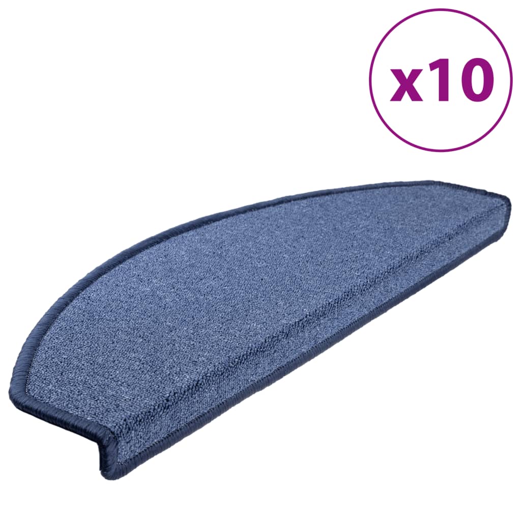 Tappetini per scale 10 pz 65 x 24 x 4 cm Non-Slip Blu