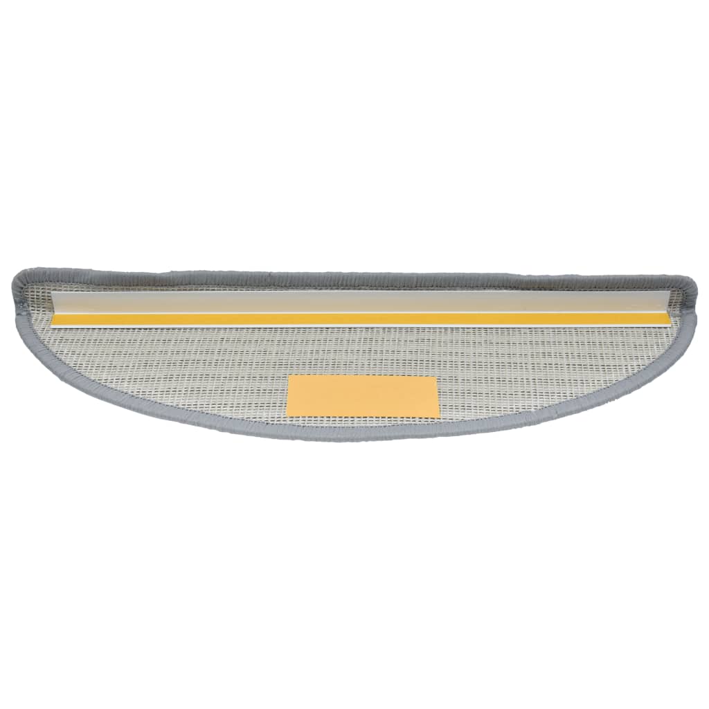 Tappetini per scale 10 pz 56x17x3 cm Grigio Semicircolari