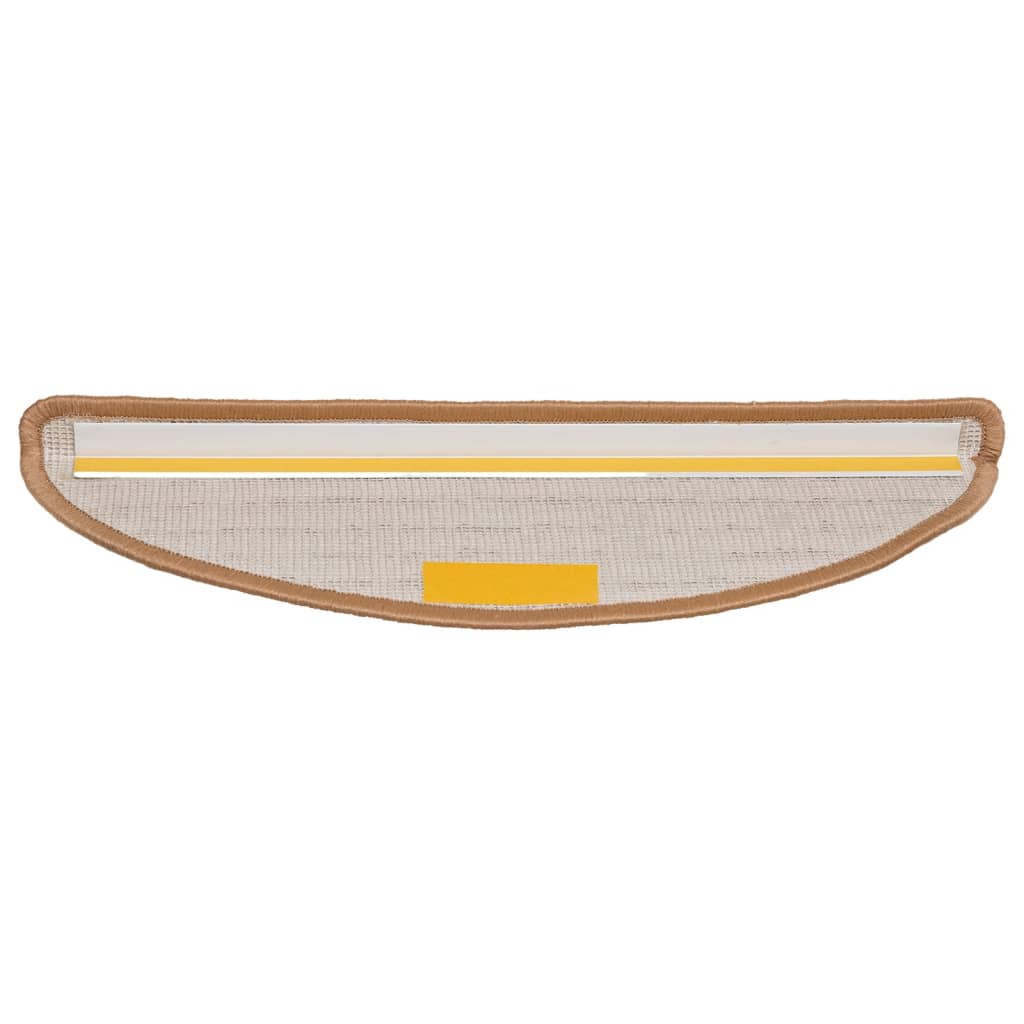 Tappetini per scale 10 pz 56x17x3 cm Beige Semicircolari
