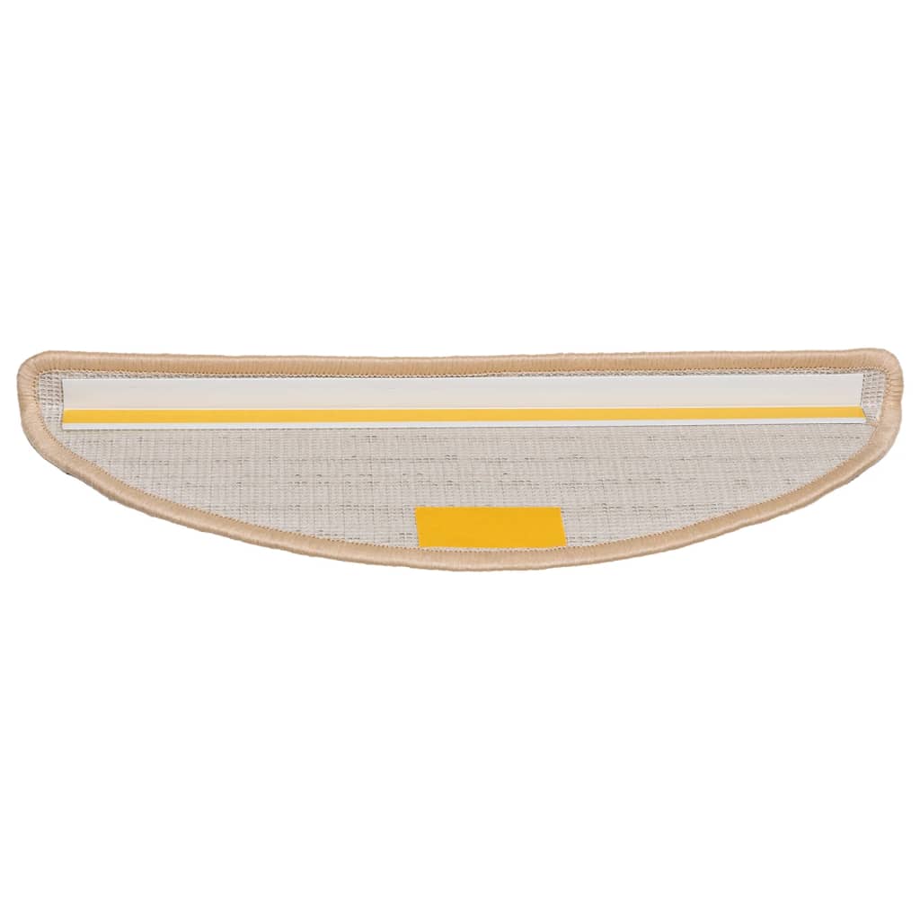 Tappetini per scale 10 pz 56x17x3 cm Crema Semicircolari
