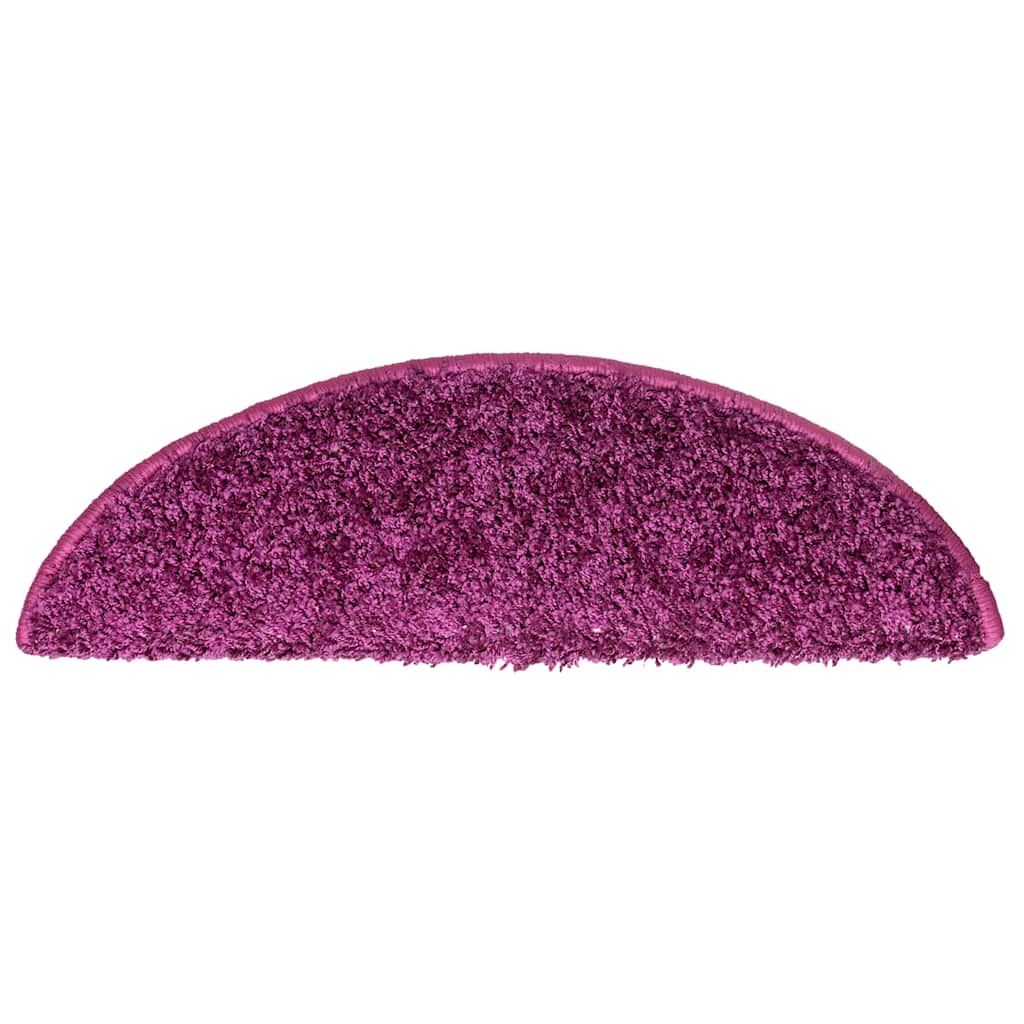 Tappetini per scale 10 pz 56x17x3 cm Viola Semicircolari