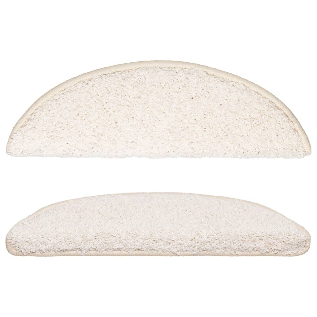 Tappetini per scale 10 pz 56x17x3 cm Bianco Semicircolari