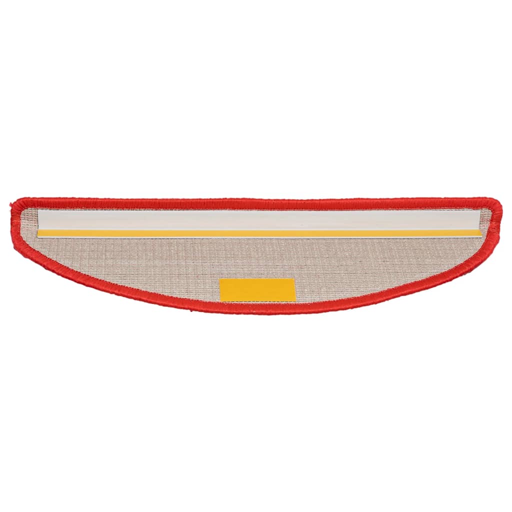 Tappetini per scale 10 pz 56x17x3 cm rossi semicircolari