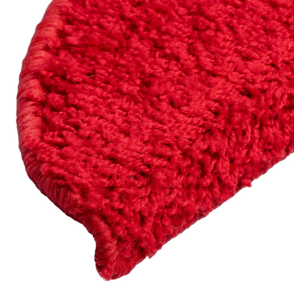 Tappetini per scale 10 pz 56x17x3 cm rossi semicircolari