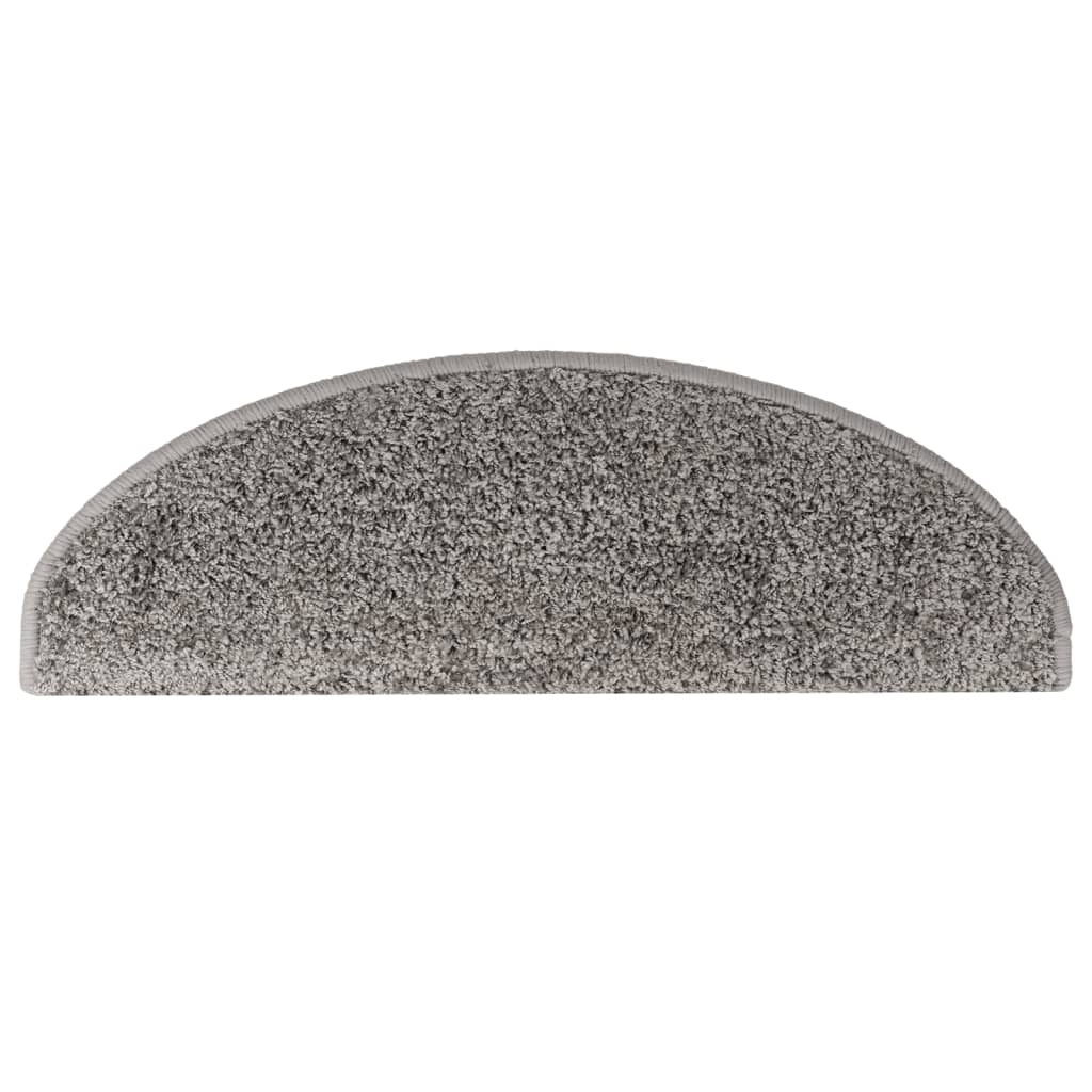 Tappetini per scale 10 pz 65x21x4 cm Grigio Semicircolari Grandi