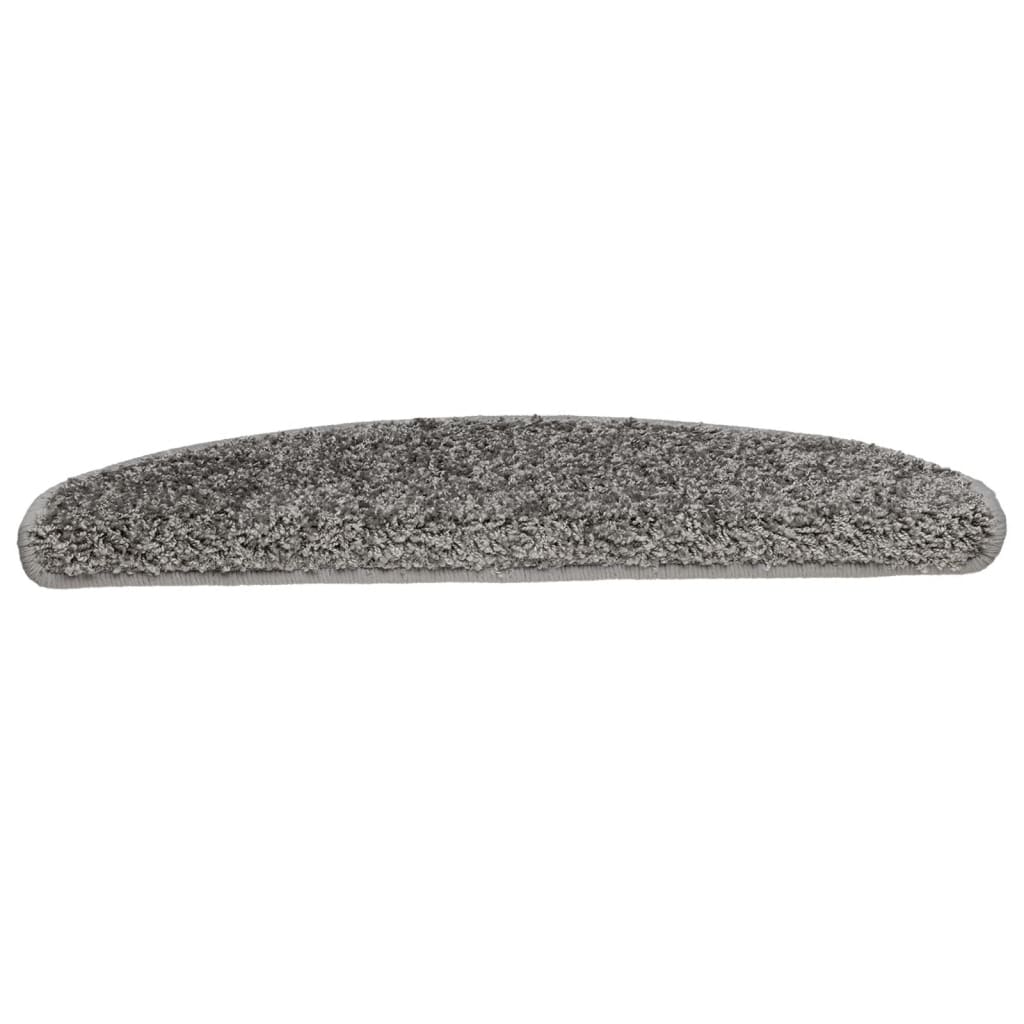 Tappetini per scale 10 pz 65x21x4 cm Grigio Semicircolari Grandi