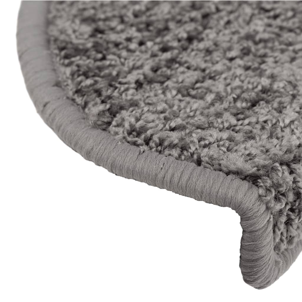 Tappetini per scale 10 pz 65x21x4 cm Grigio Semicircolari Grandi