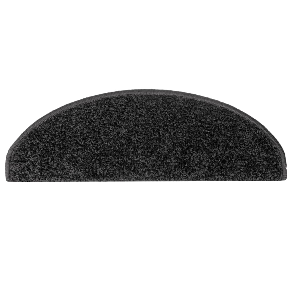 Tappetini per scale 10 pz 65x21x4 cm Nero Semicircolari Grandi
