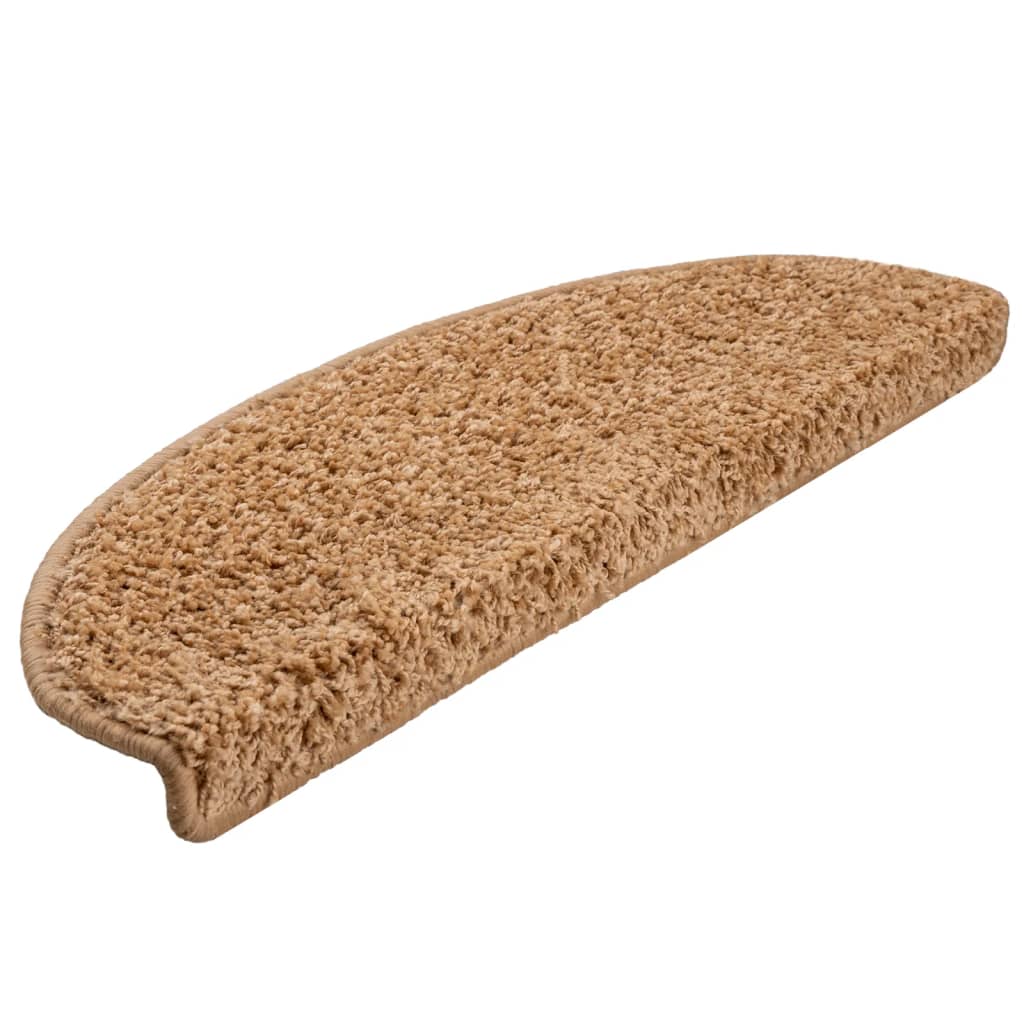Tappetini per scale 10 pz 65x21x4 cm Beige Semicircolari Grandi