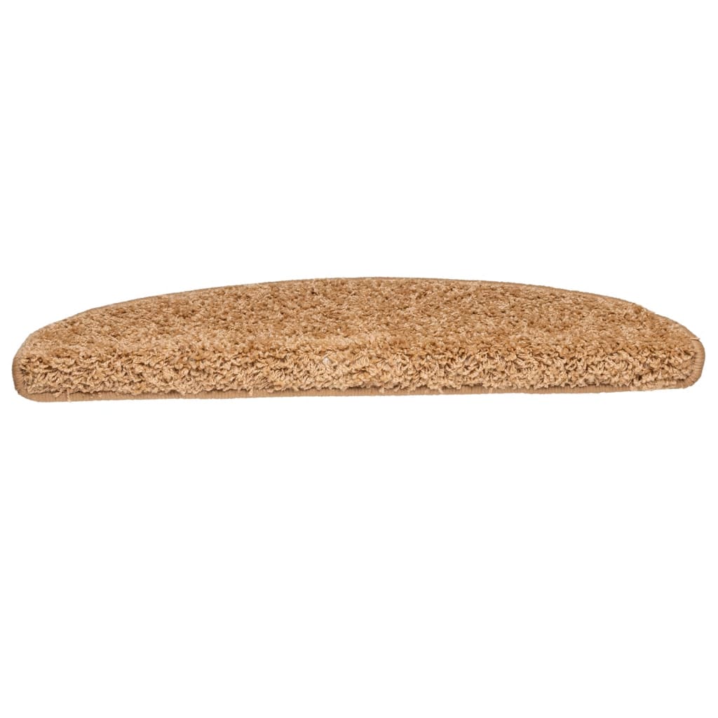Tappetini per scale 10 pz 65x21x4 cm Beige Semicircolari Grandi