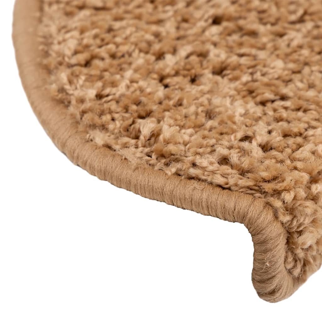 Tappetini per scale 10 pz 65x21x4 cm Beige Semicircolari Grandi