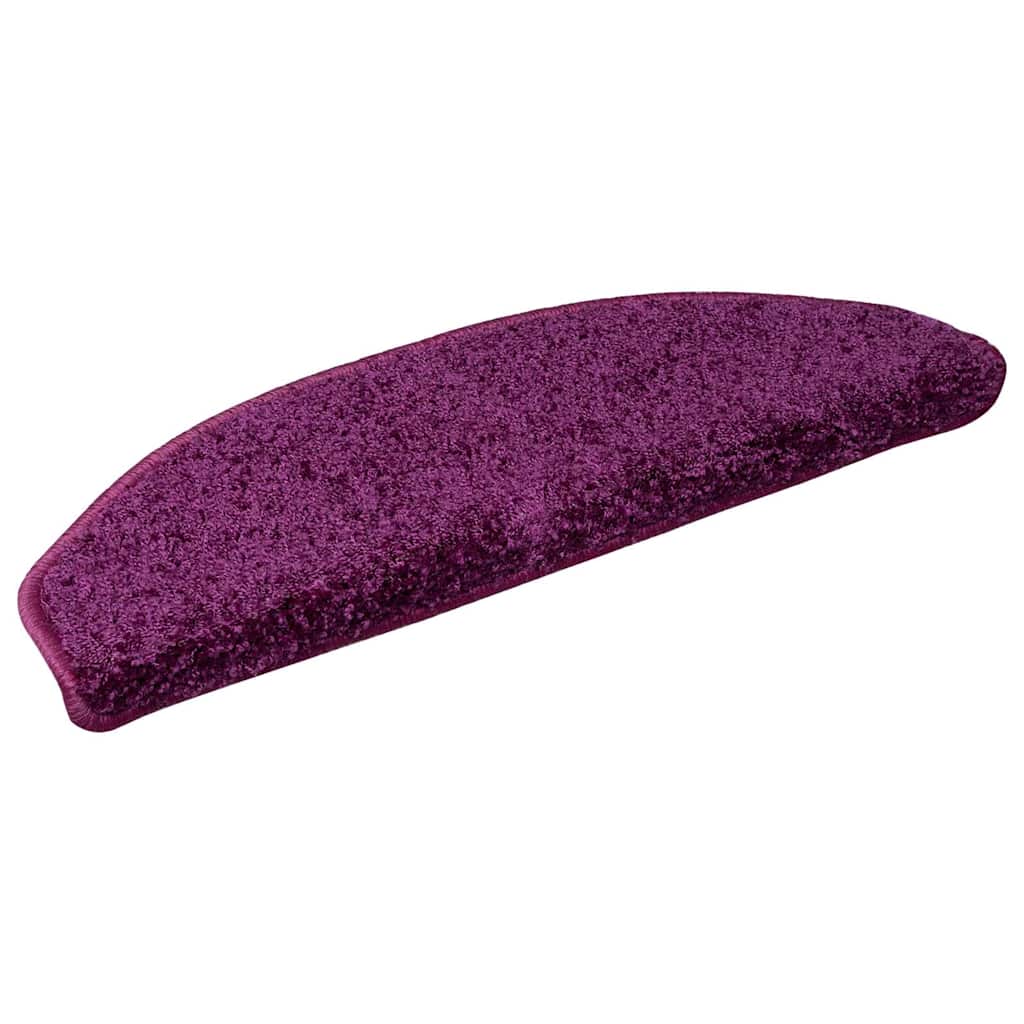 Tappetini per scale 10 pz 65x21x4 cm Viola Semicircolari Grandi