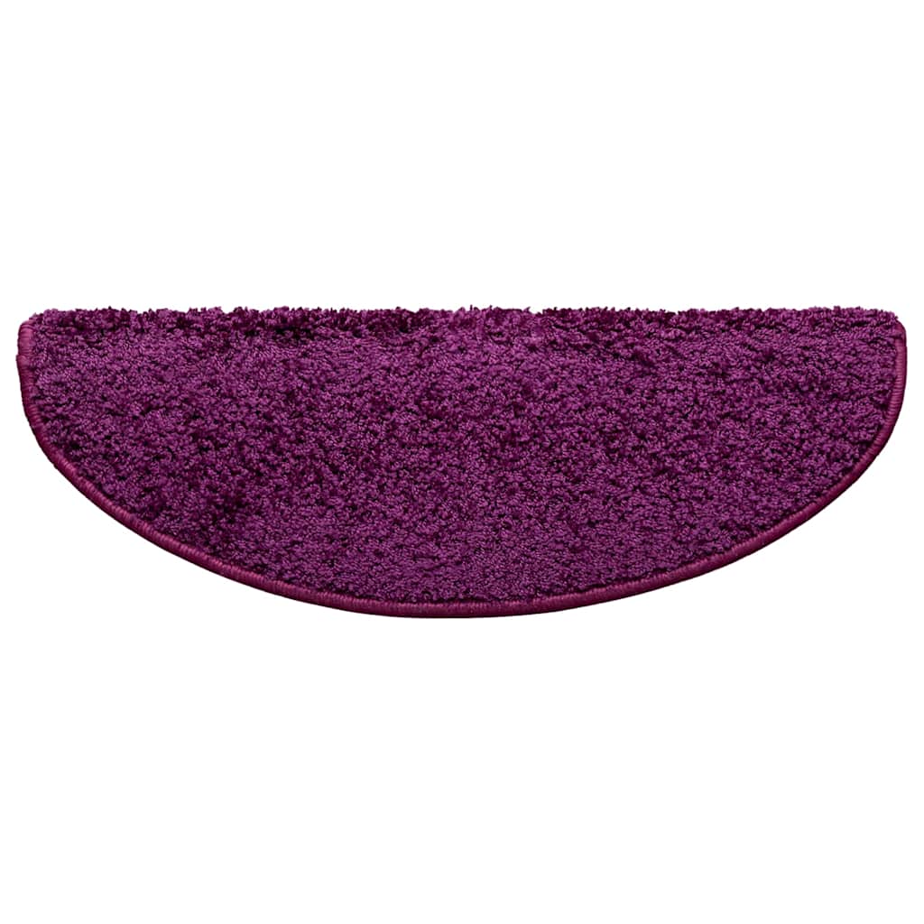 Tappetini per scale 10 pz 65x21x4 cm Viola Semicircolari Grandi