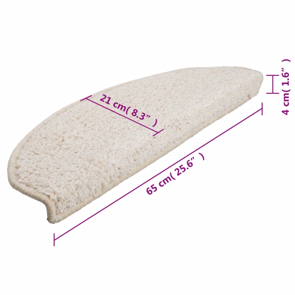Tappetini per scale 10 pz 65x21x4 cm Bianco Semicircolari Grandi