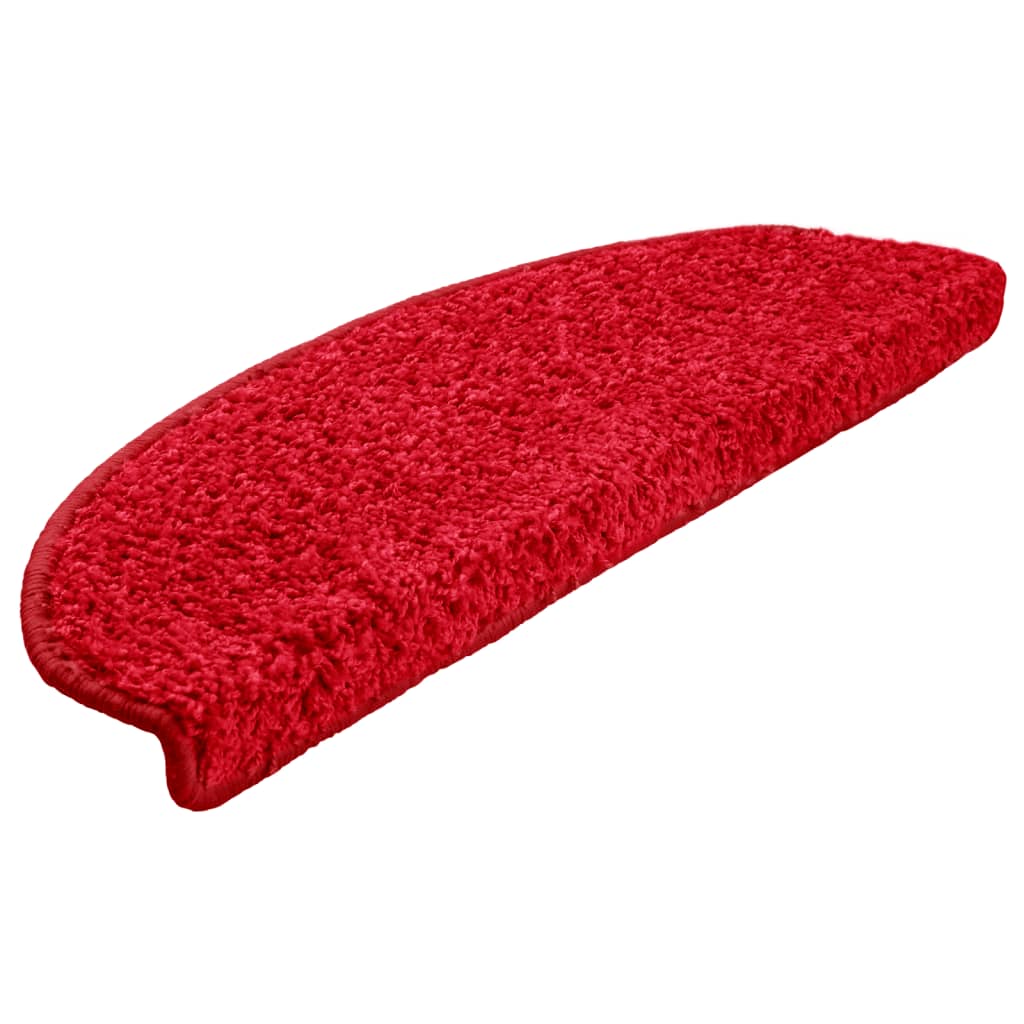 Tappetini per scale 10 pz 65x21x4 cm rossi semicircolari grandi