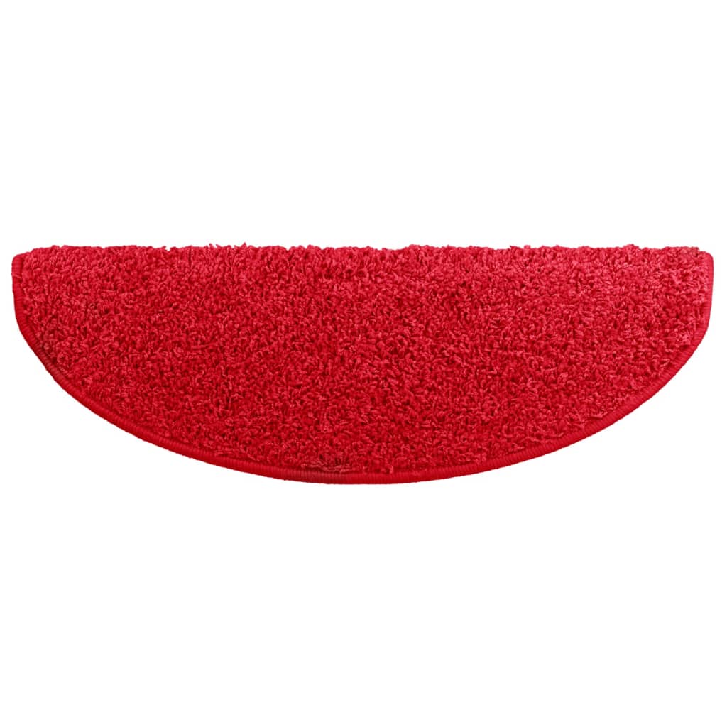 Tappetini per scale 10 pz 65x21x4 cm rossi semicircolari grandi