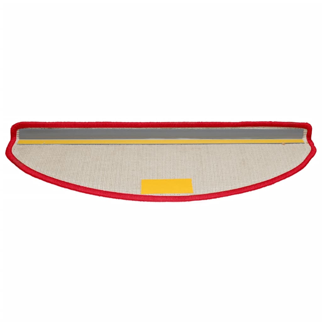 Tappetini per scale 10 pz 65x21x4 cm rossi semicircolari grandi