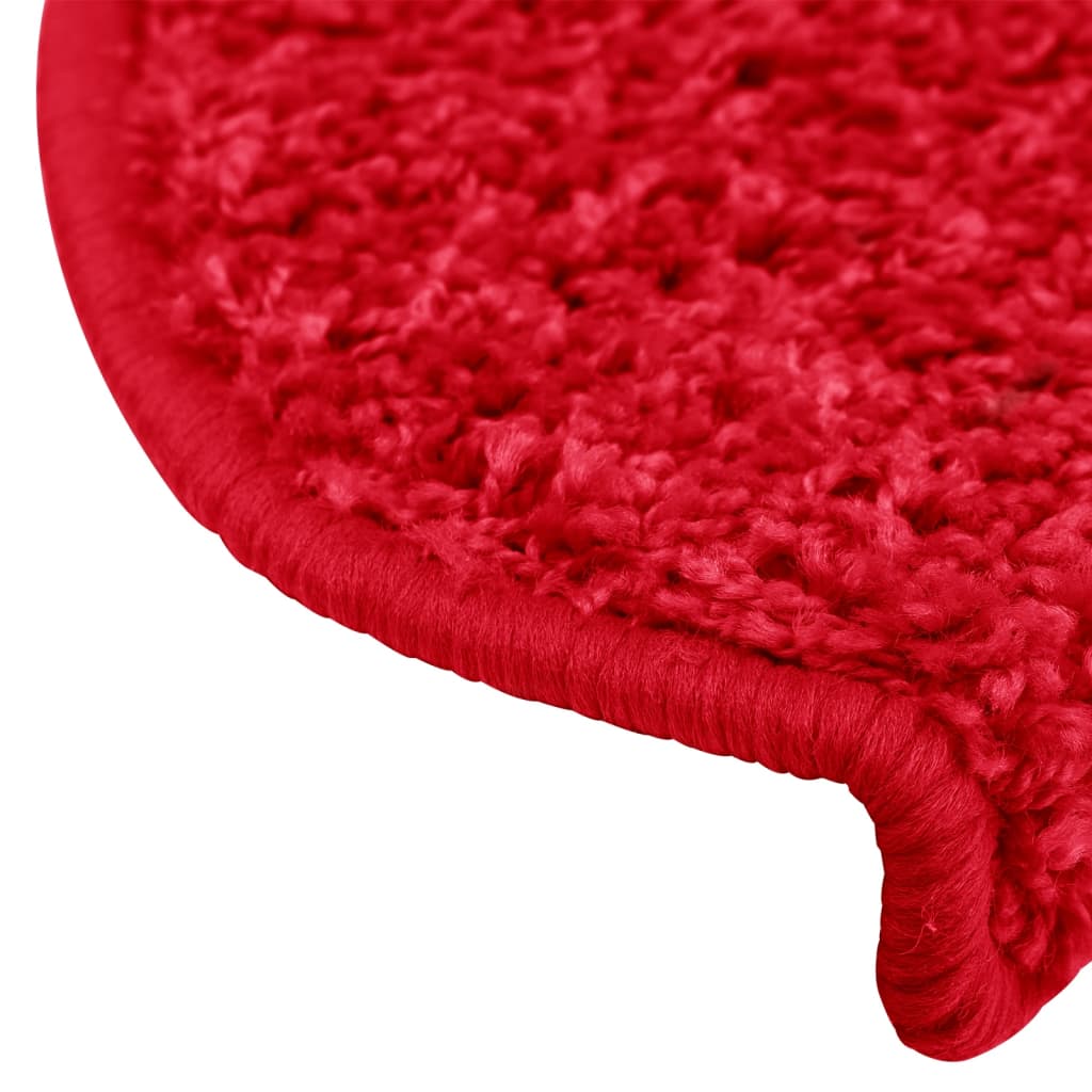 Tappetini per scale 10 pz 65x21x4 cm rossi semicircolari grandi