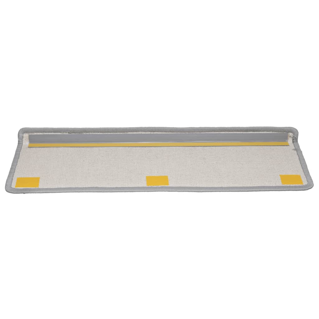 Tappetini per scale 10 pz 65x21x4 cm Grigio Bordo rettangolare