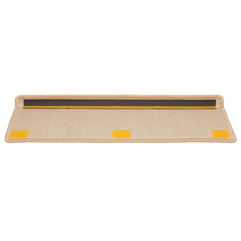 Tappetini per scale 10 pz 65x21x4 cm Crema Bordo rettangolare
