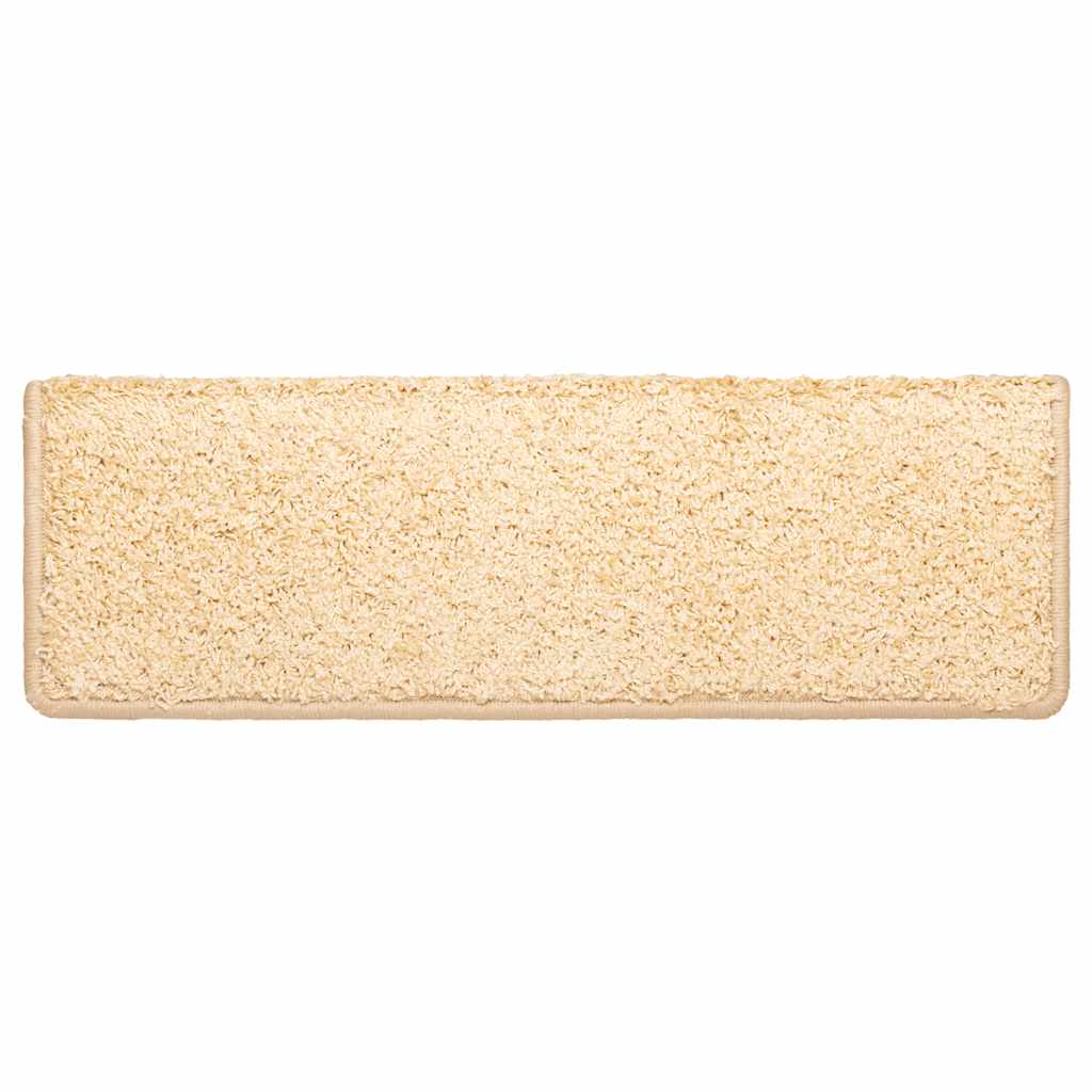 Tappetini per scale 10 pz 65x21x4 cm Crema Bordo rettangolare