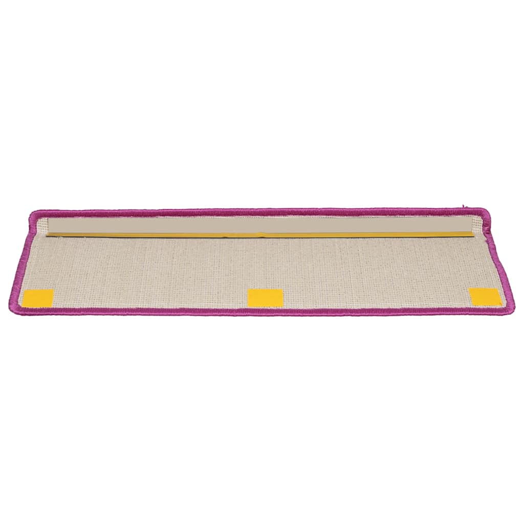 Tappetini per scale 10 pz 65x21x4 cm Viola Bordo rettangolare