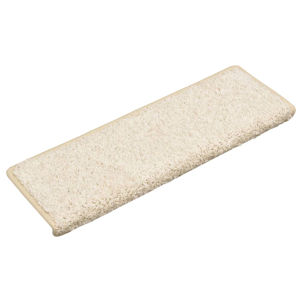 Tappetini per scale 10 pz 65x21x4 cm bianchi con bordo rettangolare