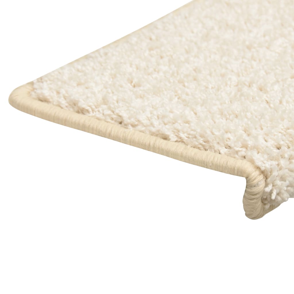 Tappetini per scale 10 pz 65x21x4 cm bianchi con bordo rettangolare