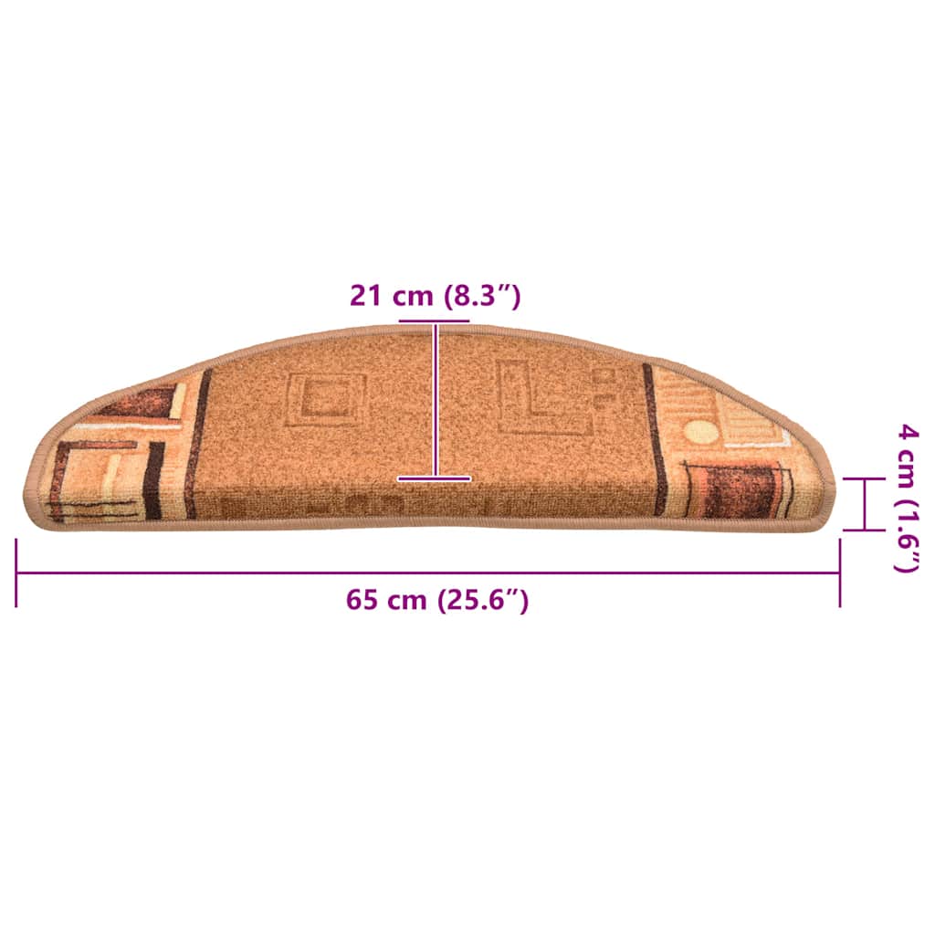 Tappetini per Scale Autoadesivi 5 pz 65x21x4 cm Beige