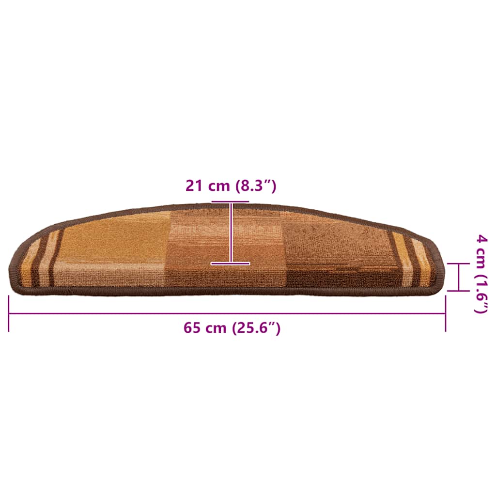 Tappetini per Scale Autoadesivi 5 pz 65x21x4 cm Marroni