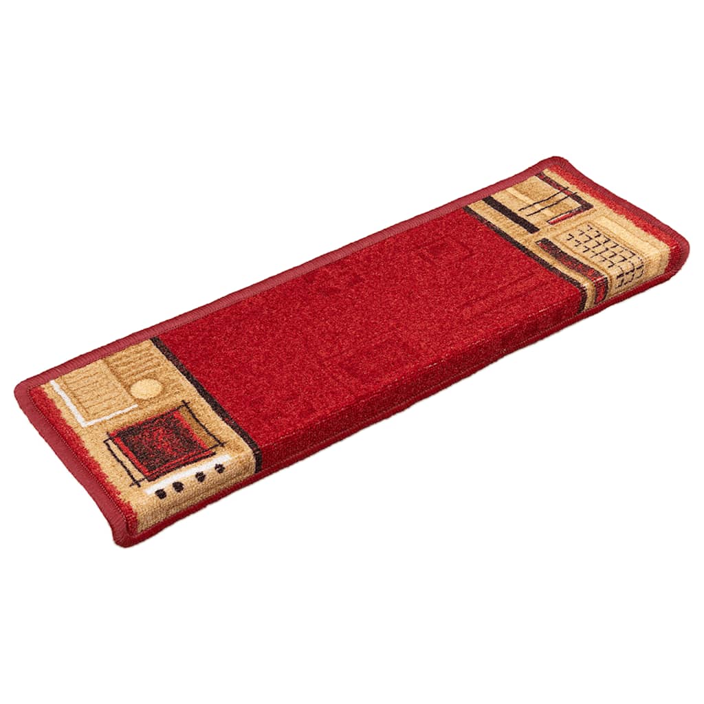 Tappetini per Scale Autoadesivi 5pz 65x21x4 cm Rossi