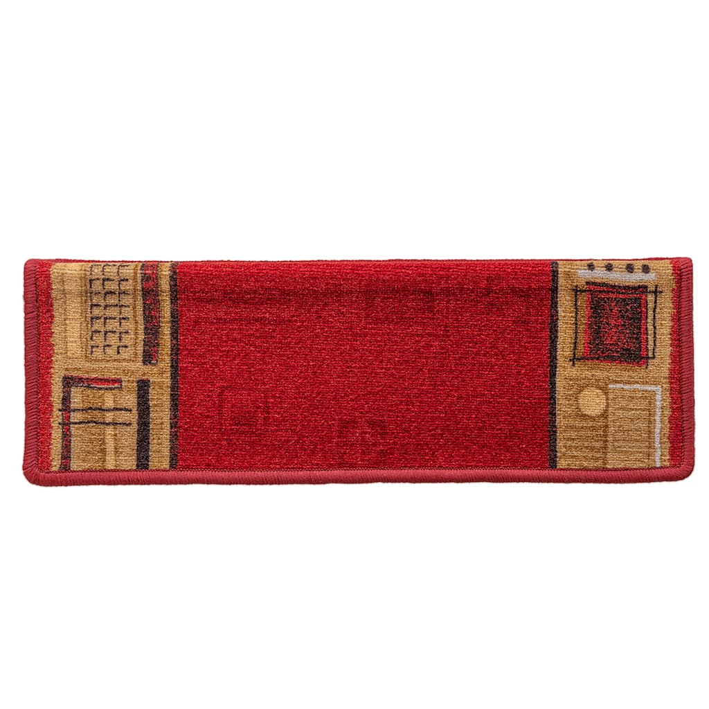 Tappetini per Scale Autoadesivi 5pz 65x21x4 cm Rossi