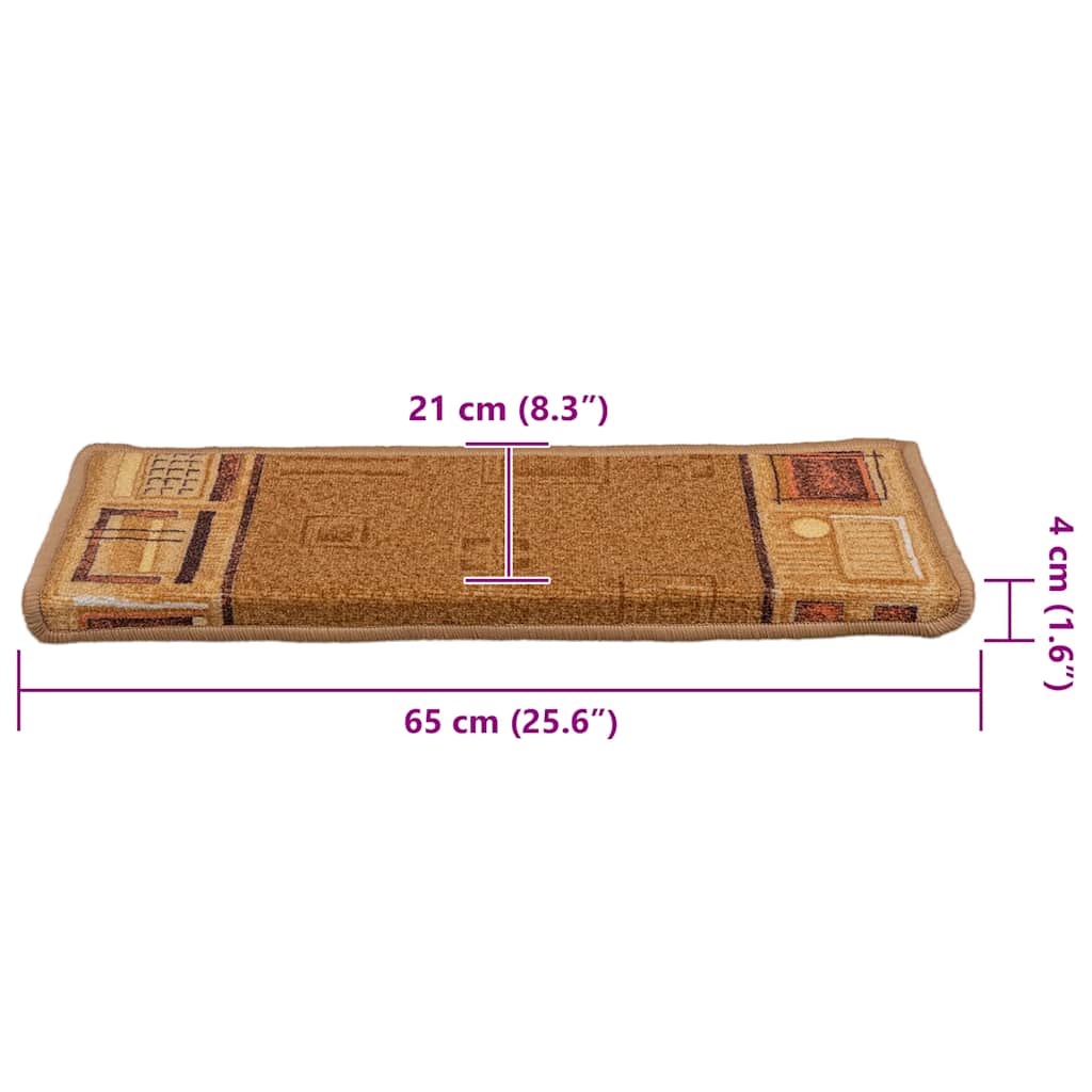 Tappetini per Scale Autoadesivi 5 pz 65x21x4 cm Beige