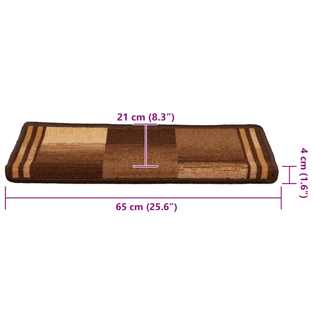Tappetini per Scale Autoadesivi 10 pz 65x21x4 cm Marroni