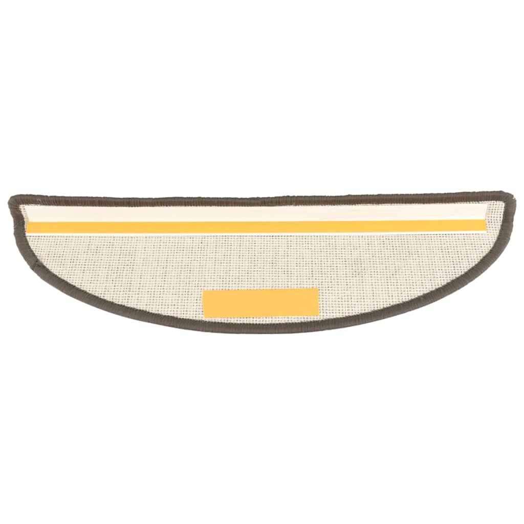 Tappetini per scale 15 pz 56x17x3 cm Grigio Semicircolari