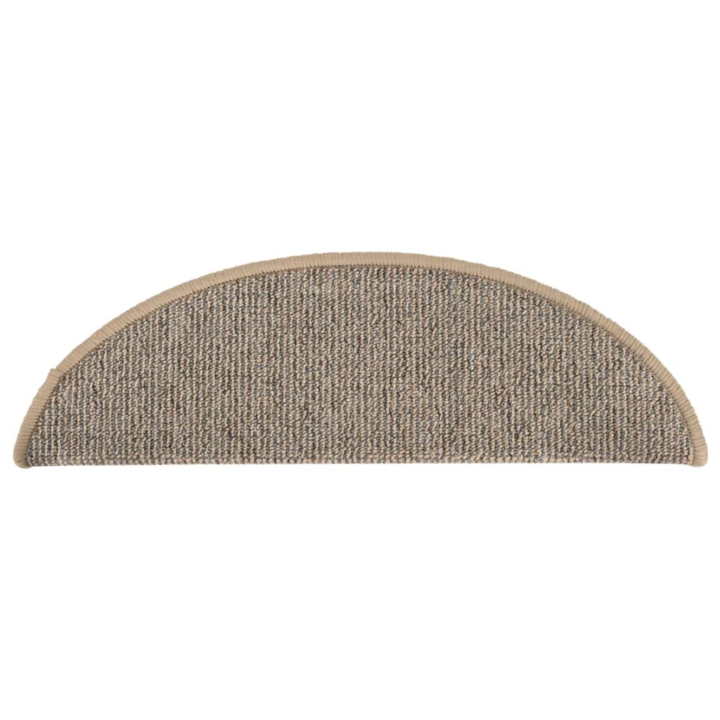 Tappetini per scale 15 pz 56x17x3 cm Marrone Semicircolari