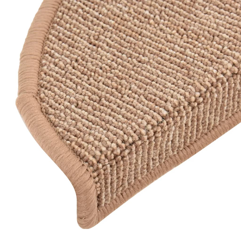 Tappetini per scale 15 pz 56x17x3 cm Marrone chiaro Semicircolari