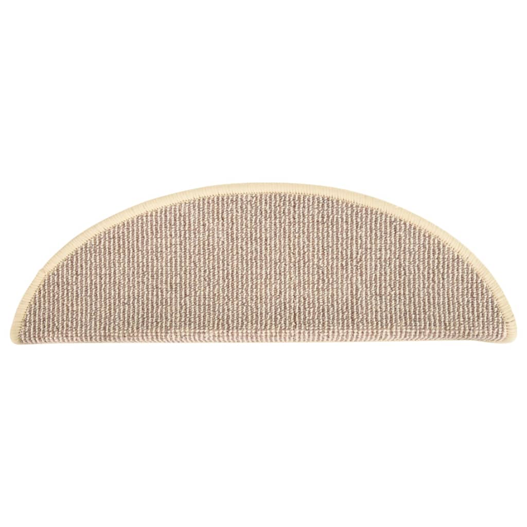 Tappetini per scale 15 pz 56x17x3 cm Bianco e Marrone Semicircolari
