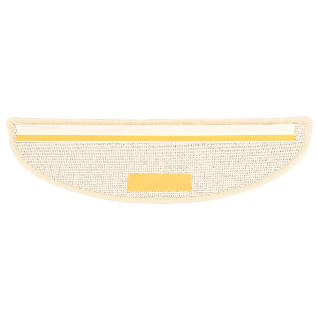 Tappetini per scale 15 pz 56x17x3 cm Bianco e Marrone Semicircolari