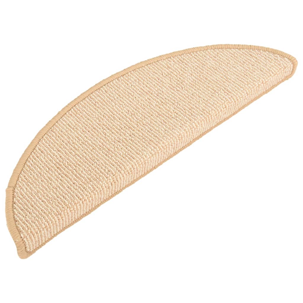 Tappetini per scale 15 pz 56x17x3 cm Crema Semicircolari